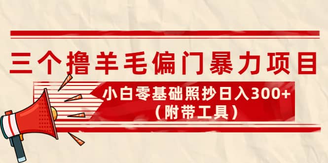 外面卖998的三个撸羊毛项目，小白零基础照抄（附带工具）-让一部分人先富起来默财创业网
